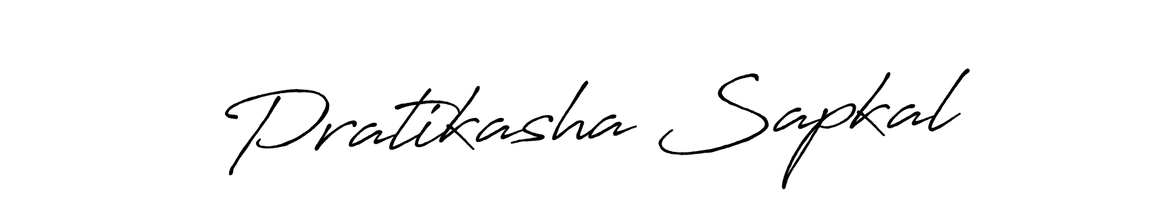 How to make Pratikasha Sapkal name signature. Use Antro_Vectra_Bolder style for creating short signs online. This is the latest handwritten sign. Pratikasha Sapkal signature style 7 images and pictures png