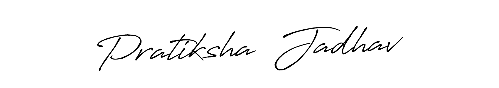 The best way (Antro_Vectra_Bolder) to make a short signature is to pick only two or three words in your name. The name Pratiksha  Jadhav include a total of six letters. For converting this name. Pratiksha  Jadhav signature style 7 images and pictures png