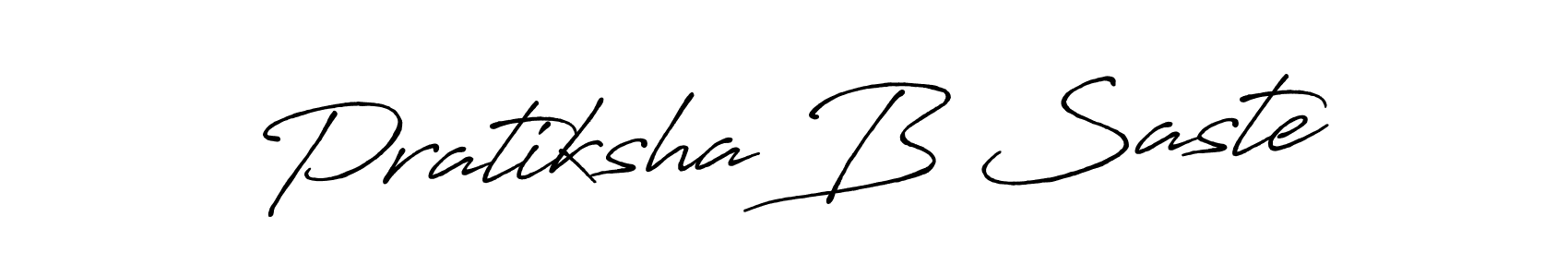 Create a beautiful signature design for name Pratiksha B Saste. With this signature (Antro_Vectra_Bolder) fonts, you can make a handwritten signature for free. Pratiksha B Saste signature style 7 images and pictures png