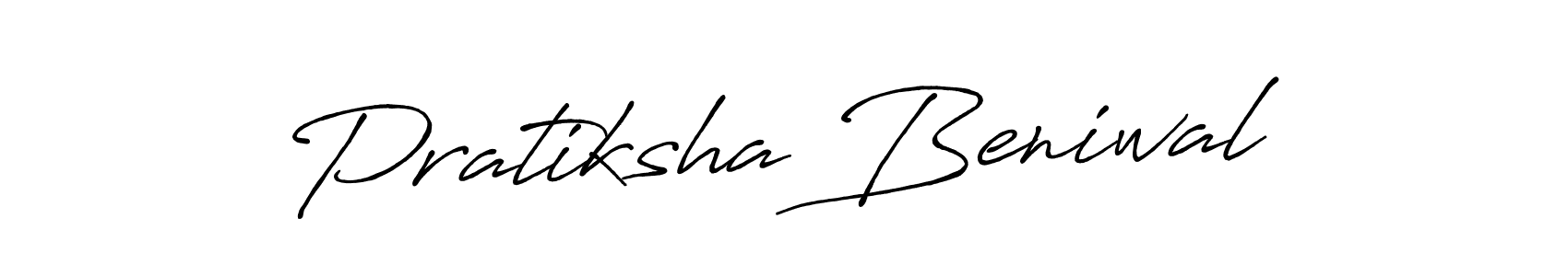 Create a beautiful signature design for name Pratiksha Beniwal. With this signature (Antro_Vectra_Bolder) fonts, you can make a handwritten signature for free. Pratiksha Beniwal signature style 7 images and pictures png
