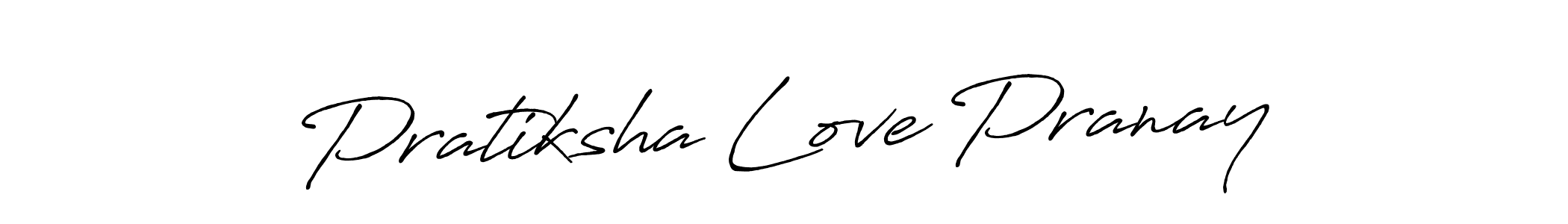 Antro_Vectra_Bolder is a professional signature style that is perfect for those who want to add a touch of class to their signature. It is also a great choice for those who want to make their signature more unique. Get Pratiksha Love Pranay name to fancy signature for free. Pratiksha Love Pranay signature style 7 images and pictures png