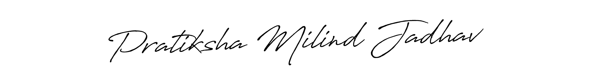 The best way (Antro_Vectra_Bolder) to make a short signature is to pick only two or three words in your name. The name Pratiksha Milind Jadhav include a total of six letters. For converting this name. Pratiksha Milind Jadhav signature style 7 images and pictures png