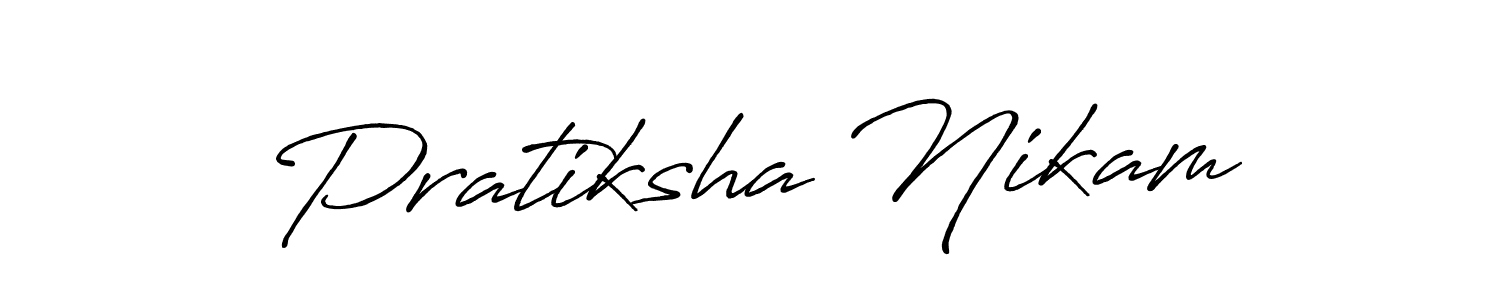 Create a beautiful signature design for name Pratiksha Nikam. With this signature (Antro_Vectra_Bolder) fonts, you can make a handwritten signature for free. Pratiksha Nikam signature style 7 images and pictures png