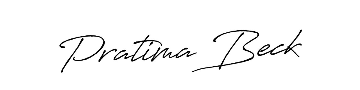 How to make Pratima Beck name signature. Use Antro_Vectra_Bolder style for creating short signs online. This is the latest handwritten sign. Pratima Beck signature style 7 images and pictures png