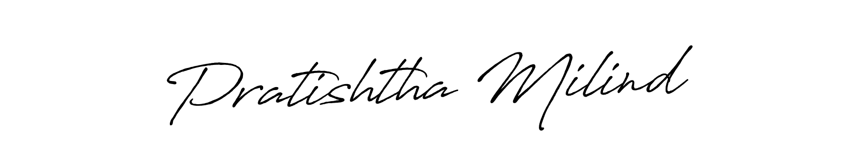 The best way (Antro_Vectra_Bolder) to make a short signature is to pick only two or three words in your name. The name Pratishtha Milind include a total of six letters. For converting this name. Pratishtha Milind signature style 7 images and pictures png