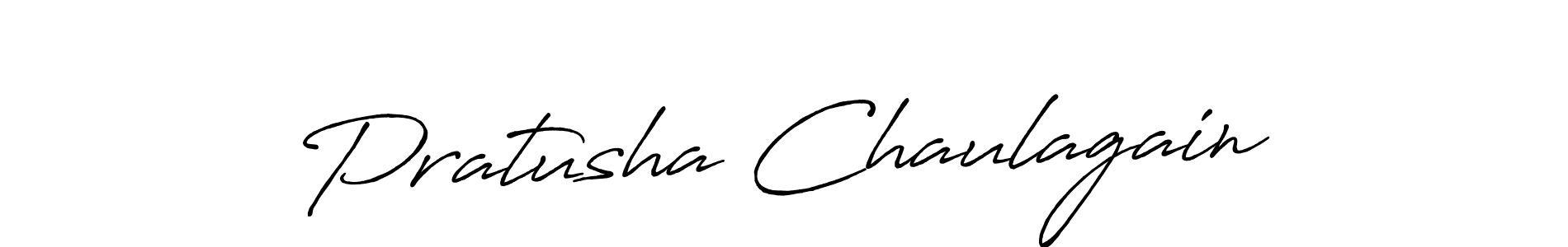 How to make Pratusha Chaulagain name signature. Use Antro_Vectra_Bolder style for creating short signs online. This is the latest handwritten sign. Pratusha Chaulagain signature style 7 images and pictures png