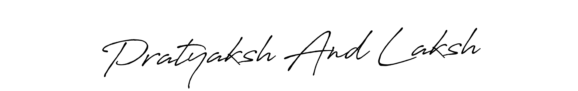 See photos of Pratyaksh And Laksh official signature by Spectra . Check more albums & portfolios. Read reviews & check more about Antro_Vectra_Bolder font. Pratyaksh And Laksh signature style 7 images and pictures png