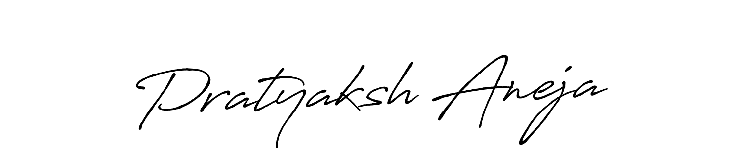 The best way (Antro_Vectra_Bolder) to make a short signature is to pick only two or three words in your name. The name Pratyaksh Aneja include a total of six letters. For converting this name. Pratyaksh Aneja signature style 7 images and pictures png