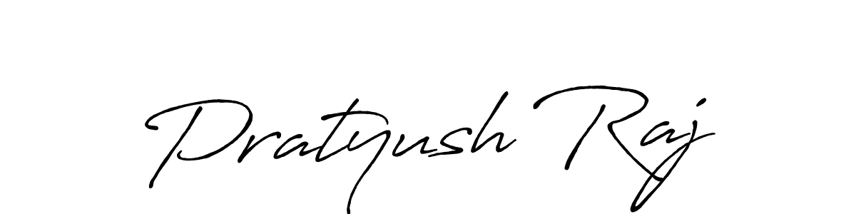 How to make Pratyush Raj name signature. Use Antro_Vectra_Bolder style for creating short signs online. This is the latest handwritten sign. Pratyush Raj signature style 7 images and pictures png