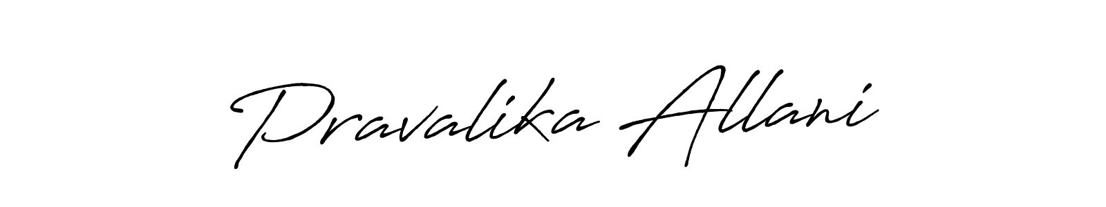 How to make Pravalika Allani signature? Antro_Vectra_Bolder is a professional autograph style. Create handwritten signature for Pravalika Allani name. Pravalika Allani signature style 7 images and pictures png
