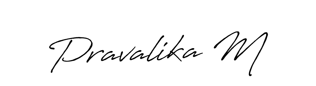 It looks lik you need a new signature style for name Pravalika M. Design unique handwritten (Antro_Vectra_Bolder) signature with our free signature maker in just a few clicks. Pravalika M signature style 7 images and pictures png