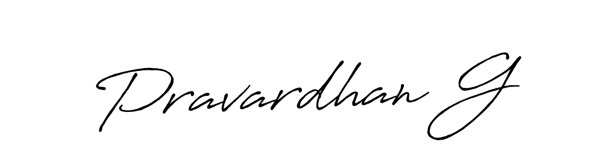 Create a beautiful signature design for name Pravardhan G. With this signature (Antro_Vectra_Bolder) fonts, you can make a handwritten signature for free. Pravardhan G signature style 7 images and pictures png