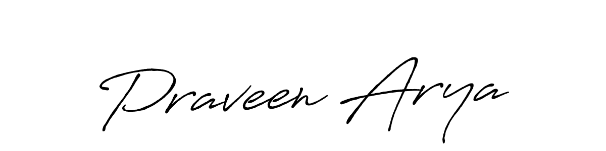 Create a beautiful signature design for name Praveen Arya. With this signature (Antro_Vectra_Bolder) fonts, you can make a handwritten signature for free. Praveen Arya signature style 7 images and pictures png