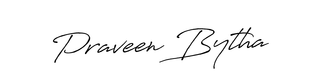 Create a beautiful signature design for name Praveen Bytha. With this signature (Antro_Vectra_Bolder) fonts, you can make a handwritten signature for free. Praveen Bytha signature style 7 images and pictures png