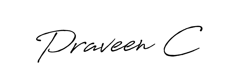 Create a beautiful signature design for name Praveen C. With this signature (Antro_Vectra_Bolder) fonts, you can make a handwritten signature for free. Praveen C signature style 7 images and pictures png