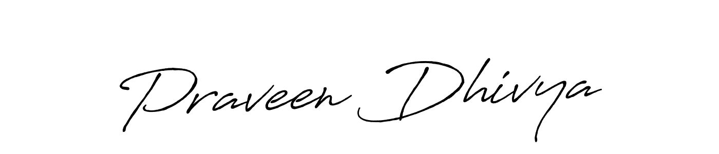 Use a signature maker to create a handwritten signature online. With this signature software, you can design (Antro_Vectra_Bolder) your own signature for name Praveen Dhivya. Praveen Dhivya signature style 7 images and pictures png