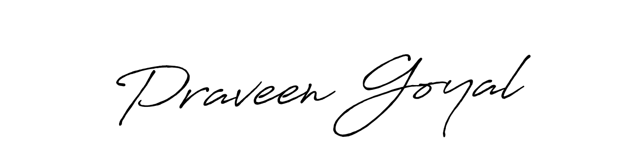 Praveen Goyal stylish signature style. Best Handwritten Sign (Antro_Vectra_Bolder) for my name. Handwritten Signature Collection Ideas for my name Praveen Goyal. Praveen Goyal signature style 7 images and pictures png