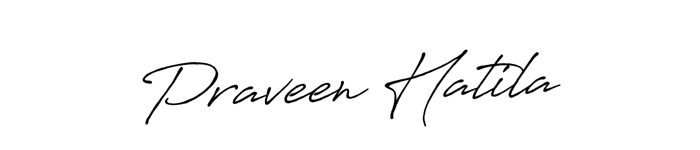 Create a beautiful signature design for name Praveen Hatila. With this signature (Antro_Vectra_Bolder) fonts, you can make a handwritten signature for free. Praveen Hatila signature style 7 images and pictures png