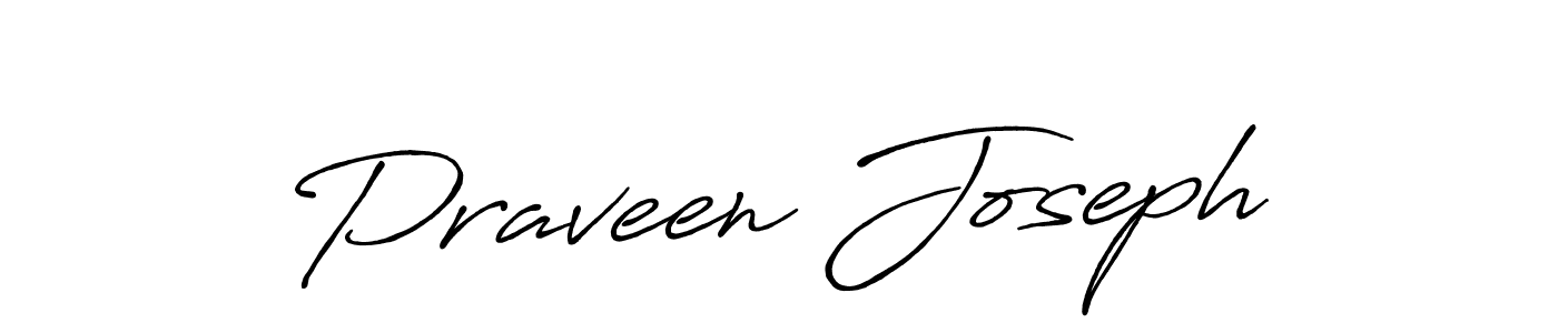 Create a beautiful signature design for name Praveen Joseph. With this signature (Antro_Vectra_Bolder) fonts, you can make a handwritten signature for free. Praveen Joseph signature style 7 images and pictures png