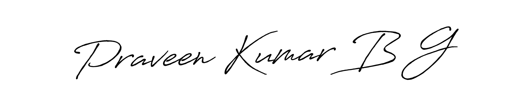 How to make Praveen Kumar B G name signature. Use Antro_Vectra_Bolder style for creating short signs online. This is the latest handwritten sign. Praveen Kumar B G signature style 7 images and pictures png