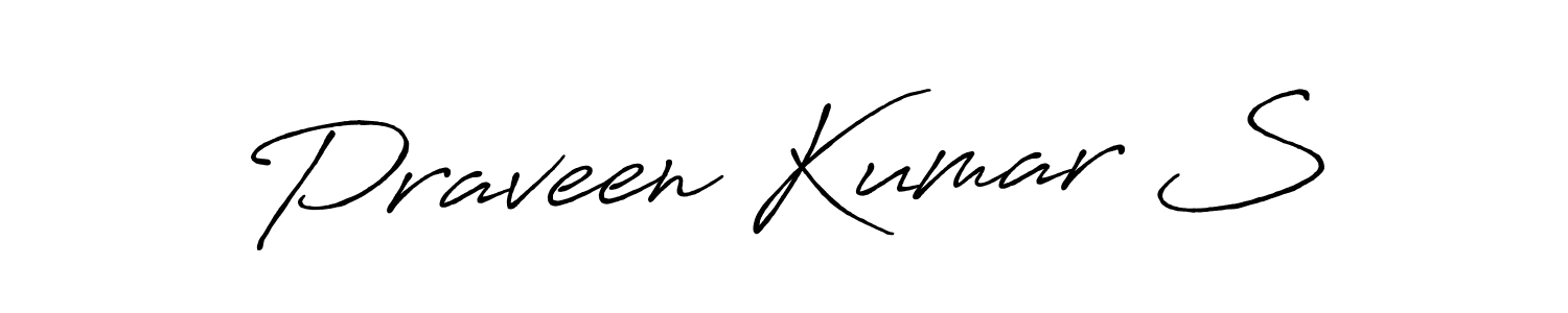 Make a beautiful signature design for name Praveen Kumar S. With this signature (Antro_Vectra_Bolder) style, you can create a handwritten signature for free. Praveen Kumar S signature style 7 images and pictures png