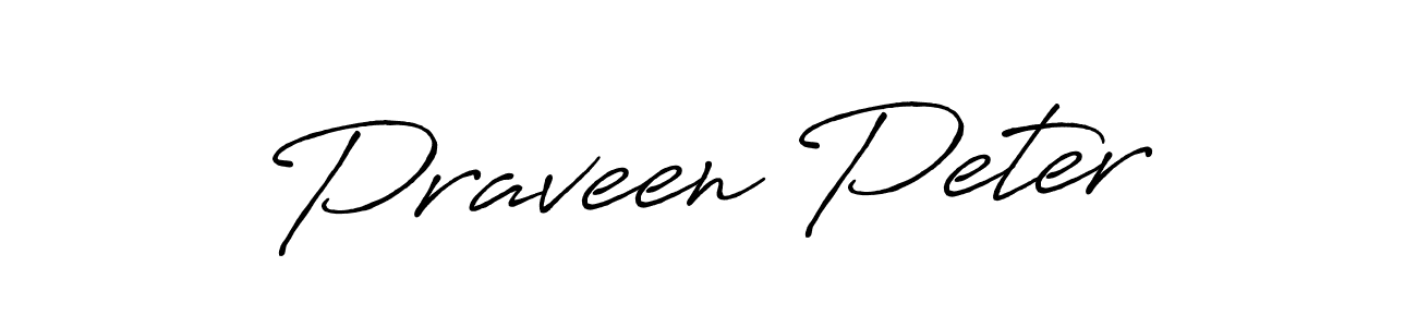 Use a signature maker to create a handwritten signature online. With this signature software, you can design (Antro_Vectra_Bolder) your own signature for name Praveen Peter. Praveen Peter signature style 7 images and pictures png