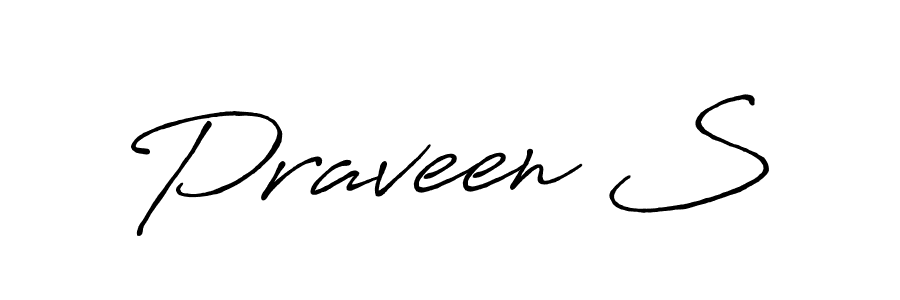 Use a signature maker to create a handwritten signature online. With this signature software, you can design (Antro_Vectra_Bolder) your own signature for name Praveen S. Praveen S signature style 7 images and pictures png