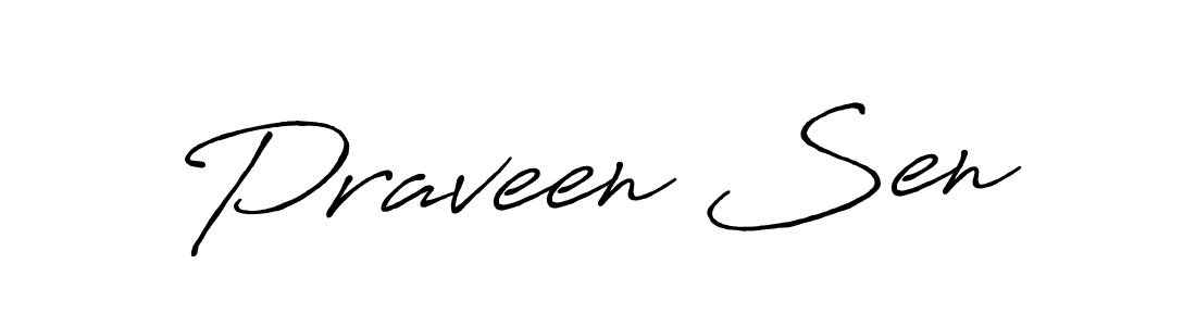 Design your own signature with our free online signature maker. With this signature software, you can create a handwritten (Antro_Vectra_Bolder) signature for name Praveen Sen. Praveen Sen signature style 7 images and pictures png