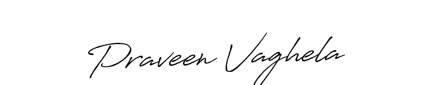 Make a beautiful signature design for name Praveen Vaghela. With this signature (Antro_Vectra_Bolder) style, you can create a handwritten signature for free. Praveen Vaghela signature style 7 images and pictures png