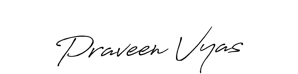 Praveen Vyas stylish signature style. Best Handwritten Sign (Antro_Vectra_Bolder) for my name. Handwritten Signature Collection Ideas for my name Praveen Vyas. Praveen Vyas signature style 7 images and pictures png