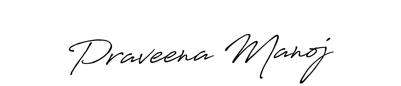 Use a signature maker to create a handwritten signature online. With this signature software, you can design (Antro_Vectra_Bolder) your own signature for name Praveena Manoj. Praveena Manoj signature style 7 images and pictures png