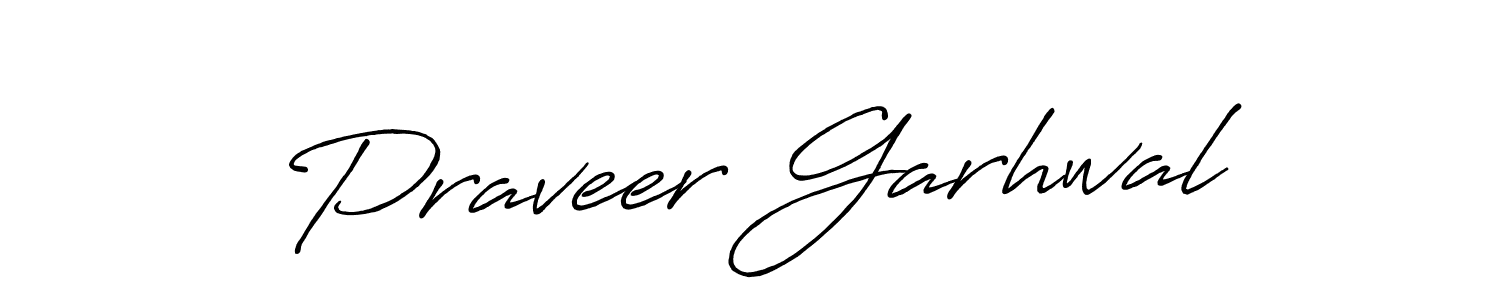 Make a beautiful signature design for name Praveer Garhwal. With this signature (Antro_Vectra_Bolder) style, you can create a handwritten signature for free. Praveer Garhwal signature style 7 images and pictures png