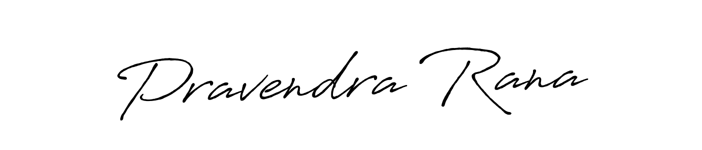 Make a beautiful signature design for name Pravendra Rana. With this signature (Antro_Vectra_Bolder) style, you can create a handwritten signature for free. Pravendra Rana signature style 7 images and pictures png