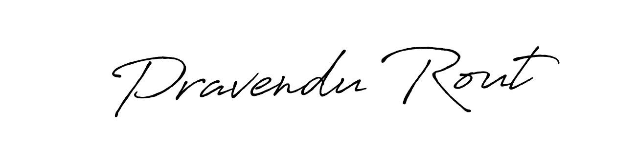 The best way (Antro_Vectra_Bolder) to make a short signature is to pick only two or three words in your name. The name Pravendu Rout include a total of six letters. For converting this name. Pravendu Rout signature style 7 images and pictures png