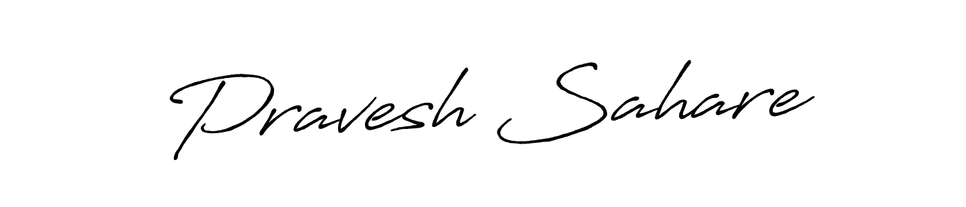 How to make Pravesh Sahare name signature. Use Antro_Vectra_Bolder style for creating short signs online. This is the latest handwritten sign. Pravesh Sahare signature style 7 images and pictures png