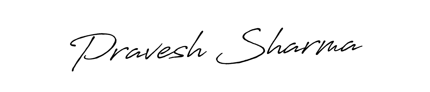 How to make Pravesh Sharma name signature. Use Antro_Vectra_Bolder style for creating short signs online. This is the latest handwritten sign. Pravesh Sharma signature style 7 images and pictures png