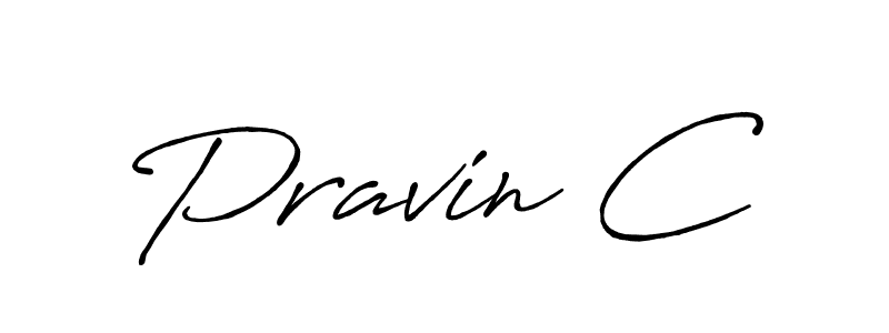 Create a beautiful signature design for name Pravin C. With this signature (Antro_Vectra_Bolder) fonts, you can make a handwritten signature for free. Pravin C signature style 7 images and pictures png