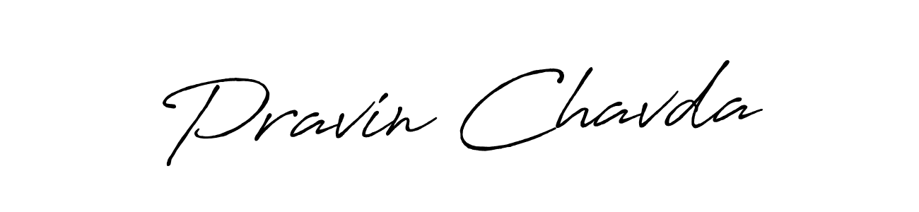 Use a signature maker to create a handwritten signature online. With this signature software, you can design (Antro_Vectra_Bolder) your own signature for name Pravin Chavda. Pravin Chavda signature style 7 images and pictures png
