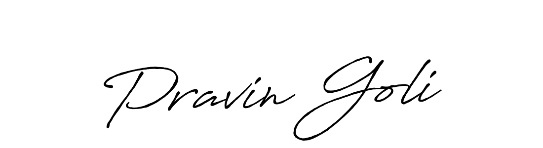 Create a beautiful signature design for name Pravin Goli. With this signature (Antro_Vectra_Bolder) fonts, you can make a handwritten signature for free. Pravin Goli signature style 7 images and pictures png