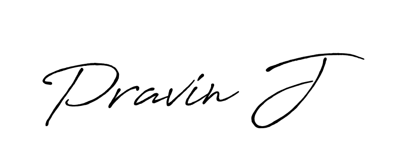 Use a signature maker to create a handwritten signature online. With this signature software, you can design (Antro_Vectra_Bolder) your own signature for name Pravin J. Pravin J signature style 7 images and pictures png