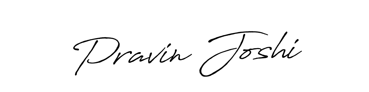 How to make Pravin Joshi name signature. Use Antro_Vectra_Bolder style for creating short signs online. This is the latest handwritten sign. Pravin Joshi signature style 7 images and pictures png