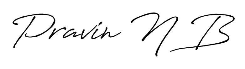 The Antro_Vectra_Bolder lettering style adds unique flourish to name Pravin N B. Stand out with a custom digital autograph made in seconds. Pravin N B signature style 7 images and pictures png