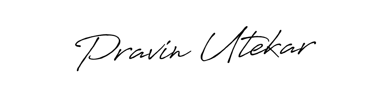 Create a beautiful signature design for name Pravin Utekar. With this signature (Antro_Vectra_Bolder) fonts, you can make a handwritten signature for free. Pravin Utekar signature style 7 images and pictures png