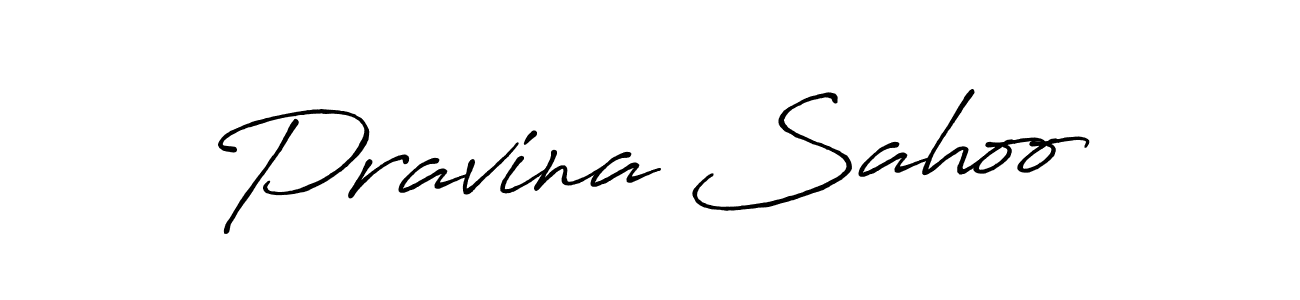 How to make Pravina Sahoo name signature. Use Antro_Vectra_Bolder style for creating short signs online. This is the latest handwritten sign. Pravina Sahoo signature style 7 images and pictures png