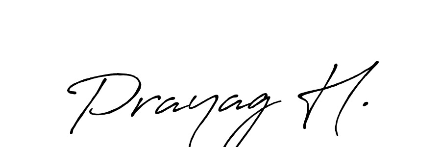 The best way (Antro_Vectra_Bolder) to make a short signature is to pick only two or three words in your name. The name Prayag H. include a total of six letters. For converting this name. Prayag H. signature style 7 images and pictures png