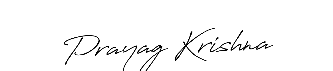 How to make Prayag Krishna name signature. Use Antro_Vectra_Bolder style for creating short signs online. This is the latest handwritten sign. Prayag Krishna signature style 7 images and pictures png