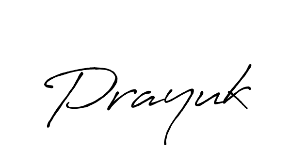 Make a beautiful signature design for name Prayuk. With this signature (Antro_Vectra_Bolder) style, you can create a handwritten signature for free. Prayuk signature style 7 images and pictures png