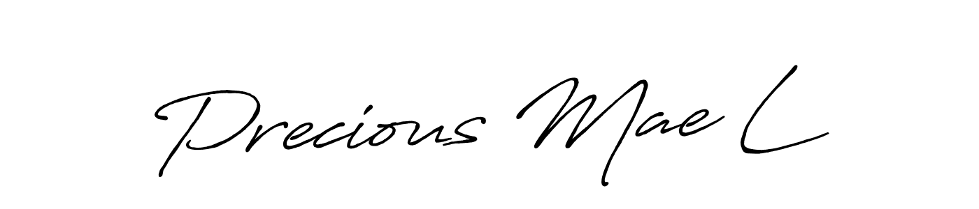 Make a beautiful signature design for name Precious Mae L. With this signature (Antro_Vectra_Bolder) style, you can create a handwritten signature for free. Precious Mae L signature style 7 images and pictures png