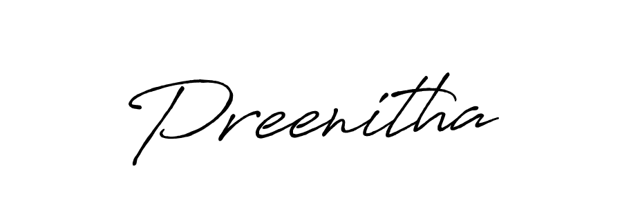 How to make Preenitha name signature. Use Antro_Vectra_Bolder style for creating short signs online. This is the latest handwritten sign. Preenitha signature style 7 images and pictures png