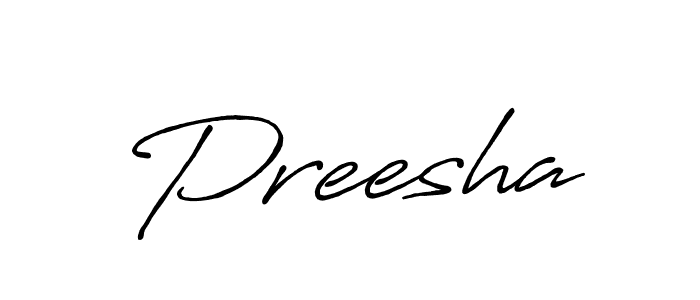 Use a signature maker to create a handwritten signature online. With this signature software, you can design (Antro_Vectra_Bolder) your own signature for name Preesha. Preesha signature style 7 images and pictures png